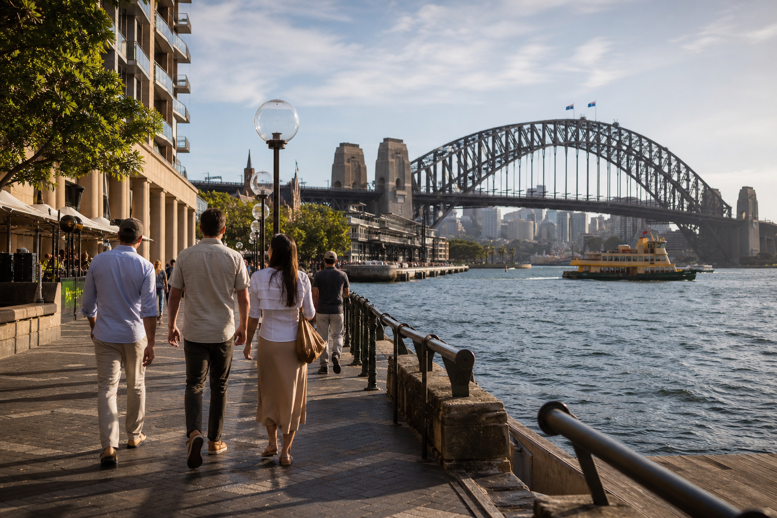 A planned harbour itinerary with sights along the waterfront